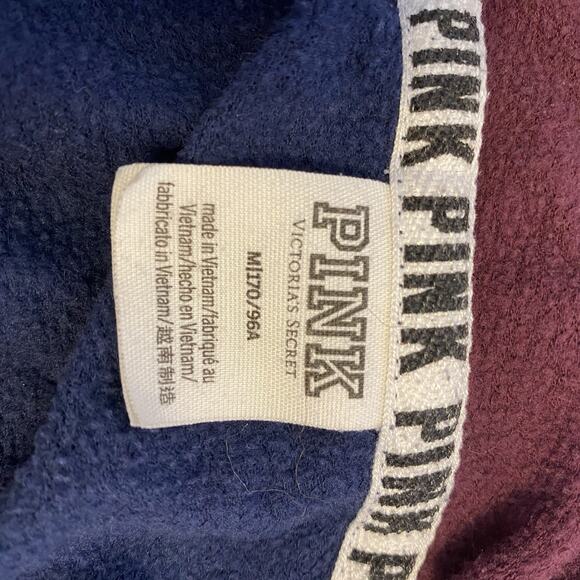 Victorias Secret Love Pink vintage y2k BLING Dog Logo ColorBlock hoodie Grunge M - Picture 6 of 11